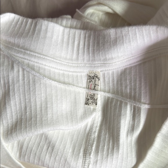 Free People Cream Ribbed Fitted Blouse - Picture 5 of 5